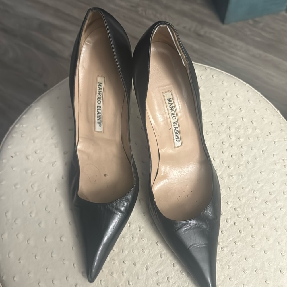 5 inch heels in black by designer Jimmy Choo from the 90s